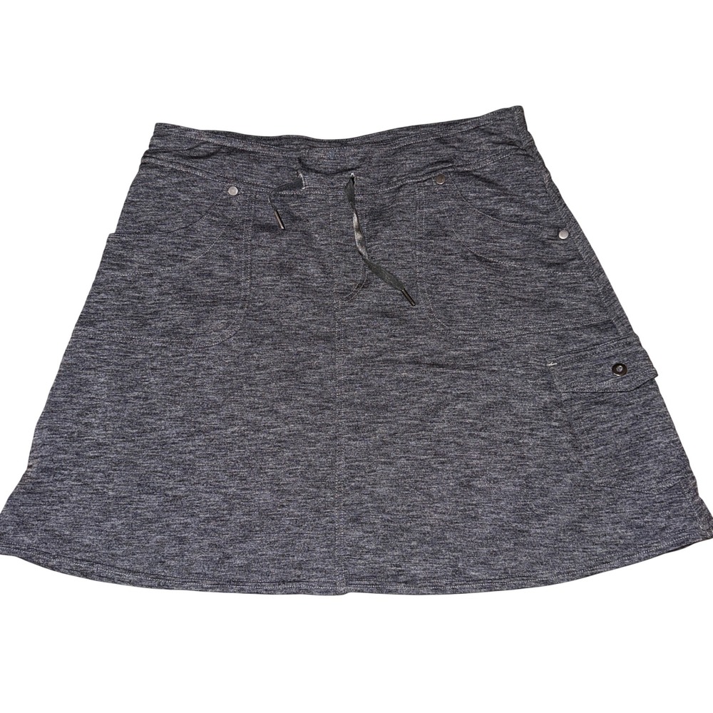 Kuhl Womens Skort Skirt Athletic Casual Heather Gray Pockets Drawstring Size 12